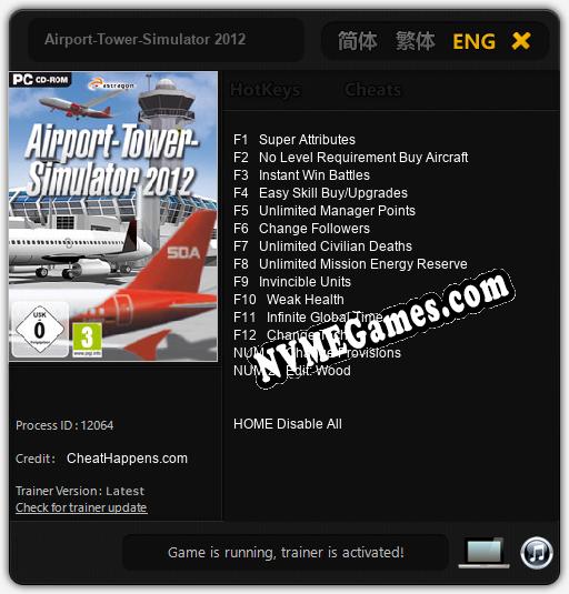 Treinador liberado para Airport-Tower-Simulator 2012 [v1.0.9]