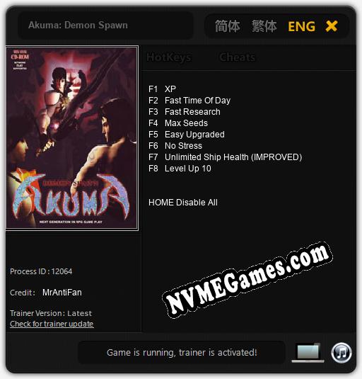 Akuma: Demon Spawn: Cheats, Trainer +8 [MrAntiFan]