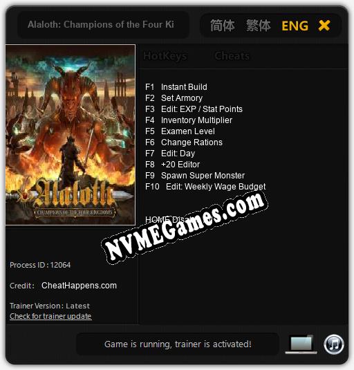 Alaloth: Champions of the Four Kingdoms: Cheats, Trainer +10 [CheatHappens.com]