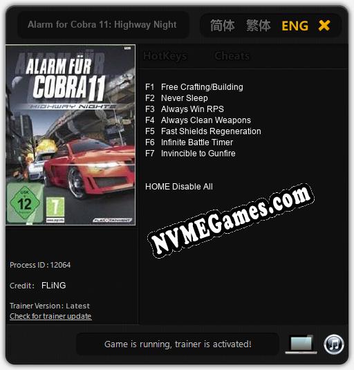 Alarm for Cobra 11: Highway Nights: Cheats, Trainer +7 [FLiNG]