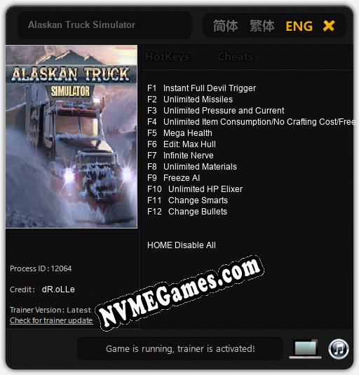 Treinador liberado para Alaskan Truck Simulator [v1.0.5]