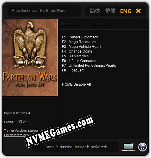 Alea Jacta Est: Parthian Wars: Trainer +8 [v1.2]