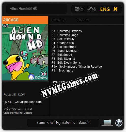 Alien Hominid HD: Cheats, Trainer +11 [CheatHappens.com]