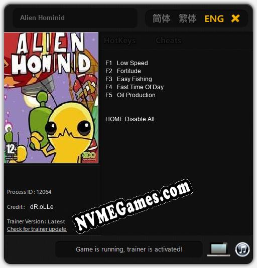 Alien Hominid: Treinador (V1.0.56)