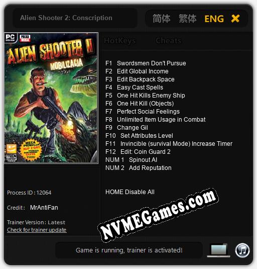 Alien Shooter 2: Conscription: Trainer +14 [v1.6]