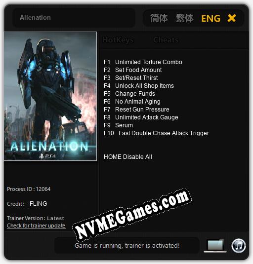 Alienation: Trainer +10 [v1.8]