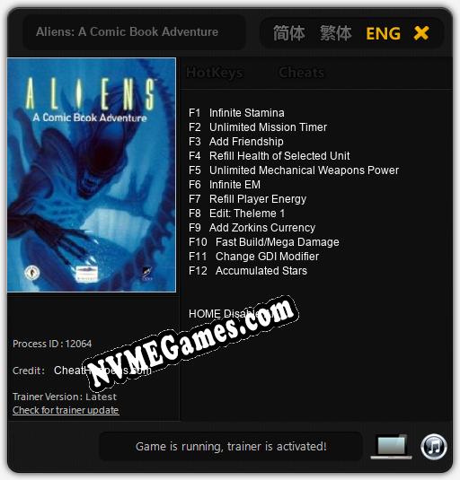 Aliens: A Comic Book Adventure: Cheats, Trainer +12 [CheatHappens.com]