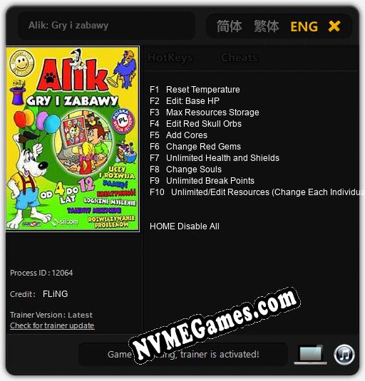 Alik: Gry i zabawy: Cheats, Trainer +10 [FLiNG]