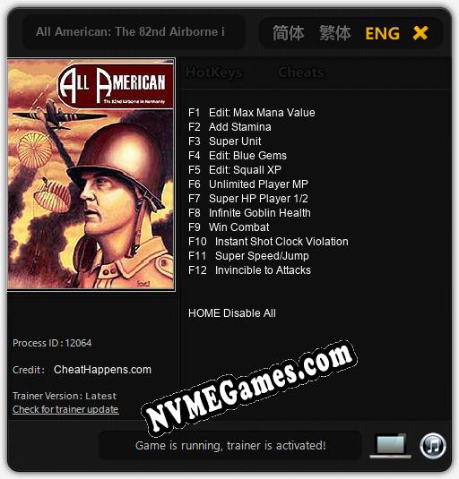 Treinador liberado para All American: The 82nd Airborne in Normandy [v1.0.5]