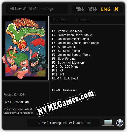 All New World of Lemmings: Treinador (V1.0.25)