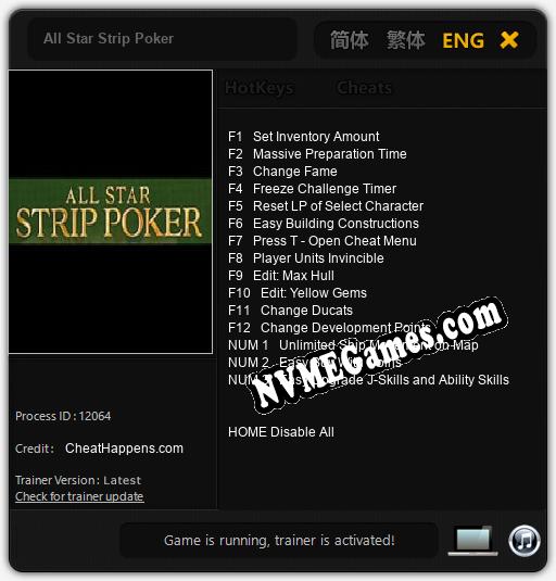 All Star Strip Poker: Trainer +15 [v1.7]