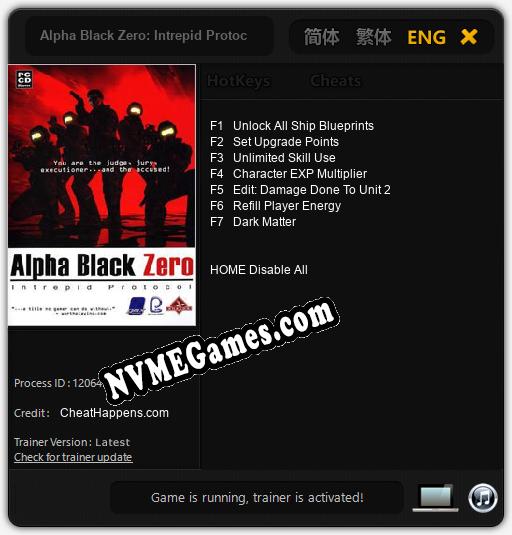 Alpha Black Zero: Intrepid Protocol: Cheats, Trainer +7 [CheatHappens.com]