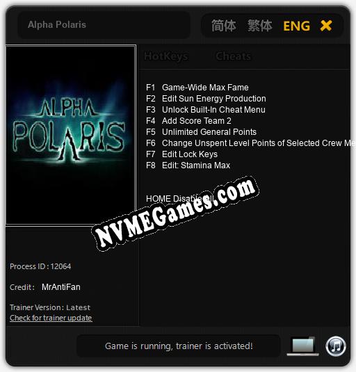 Alpha Polaris: Treinador (V1.0.19)