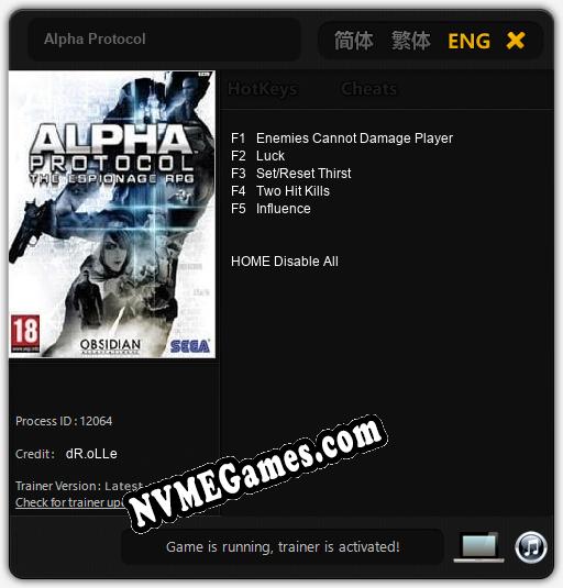 Alpha Protocol: Cheats, Trainer +5 [dR.oLLe]