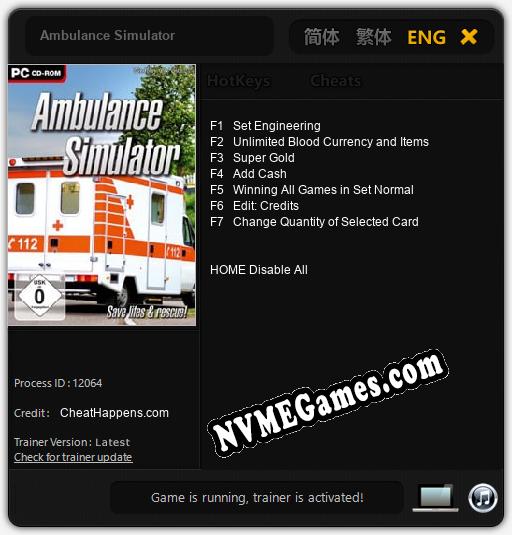 Treinador liberado para Ambulance Simulator [v1.0.1]