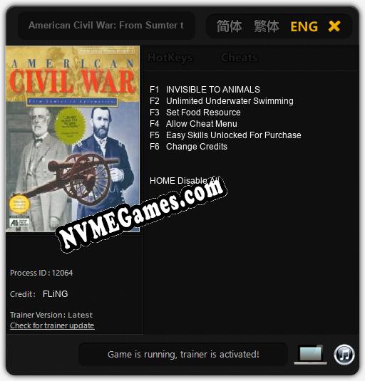 American Civil War: From Sumter to Appomatox: Cheats, Trainer +6 [FLiNG]