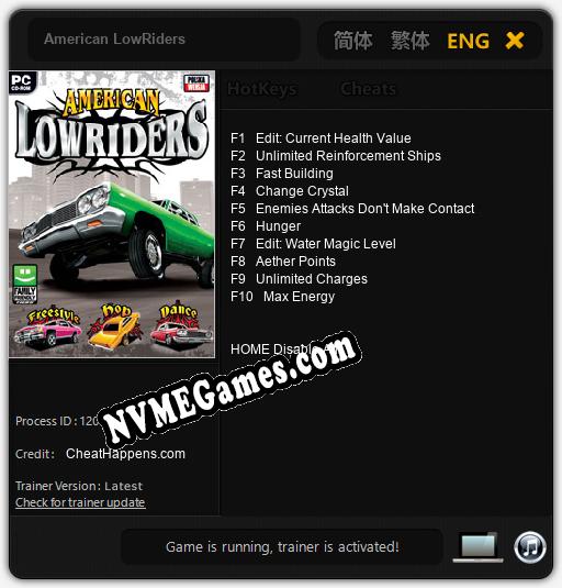 American LowRiders: Cheats, Trainer +10 [CheatHappens.com]