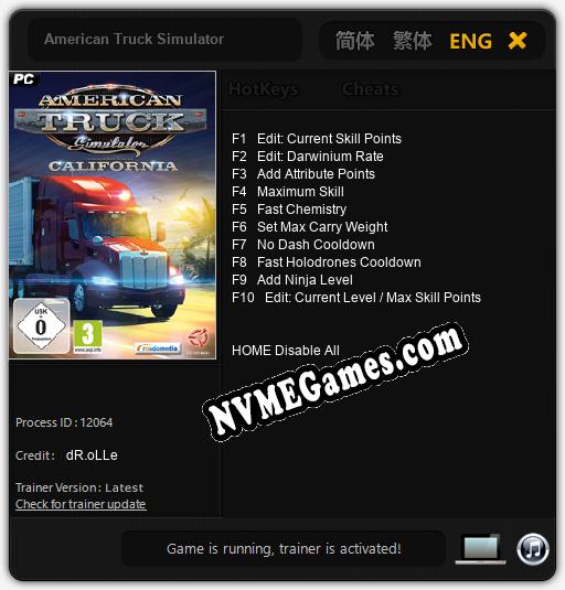 American Truck Simulator: Cheats, Trainer +10 [dR.oLLe]