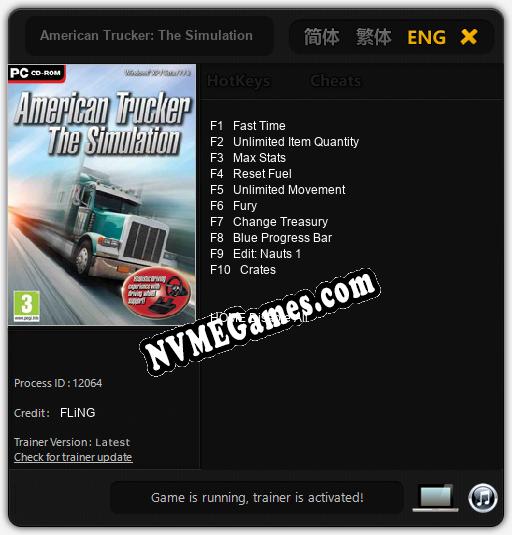 American Trucker: The Simulation: Treinador (V1.0.41)