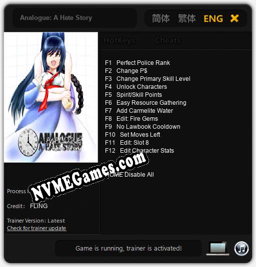 Analogue: A Hate Story: Cheats, Trainer +12 [FLiNG]