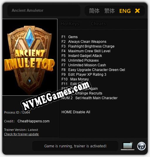 Ancient Amuletor: Cheats, Trainer +14 [CheatHappens.com]