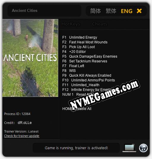 Treinador liberado para Ancient Cities [v1.0.4]