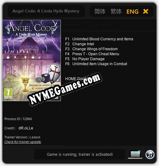 Treinador liberado para Angel Code: A Linda Hyde Mystery [v1.0.1]