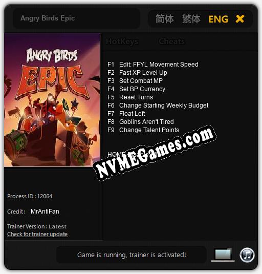 Treinador liberado para Angry Birds Epic [v1.0.4]