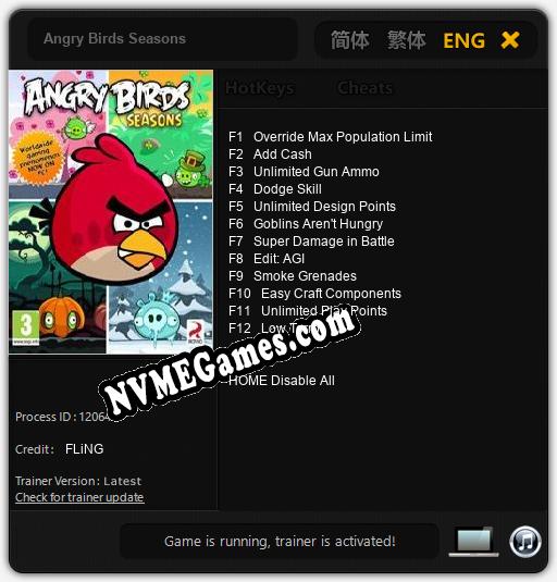 Treinador liberado para Angry Birds Seasons [v1.0.5]