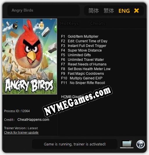 Treinador liberado para Angry Birds [v1.0.9]