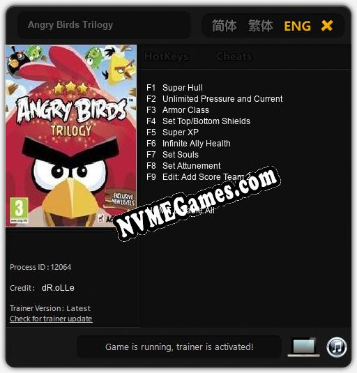 Angry Birds Trilogy: Trainer +9 [v1.8]