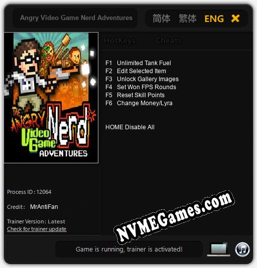 Angry Video Game Nerd Adventures: Treinador (V1.0.65)