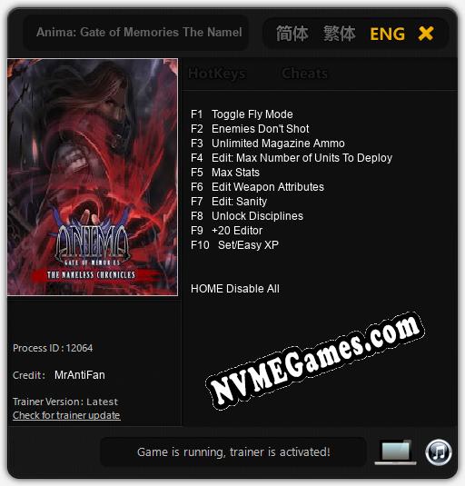 Anima: Gate of Memories The Nameless Chronicles: Trainer +10 [v1.6]