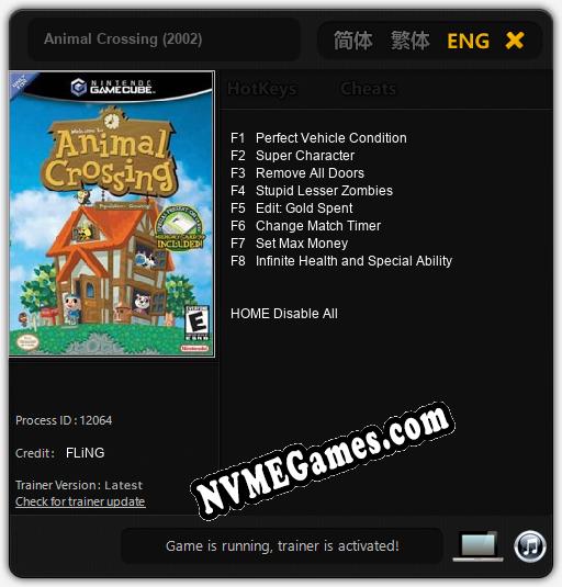 Animal Crossing (2002): Trainer +8 [v1.3]