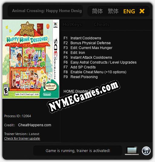 Treinador liberado para Animal Crossing: Happy Home Designer [v1.0.5]