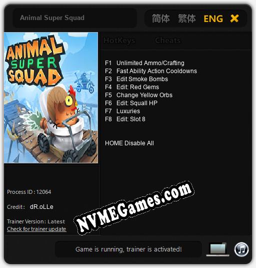 Animal Super Squad: Cheats, Trainer +8 [dR.oLLe]