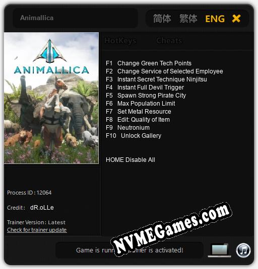 Animallica: Cheats, Trainer +10 [dR.oLLe]