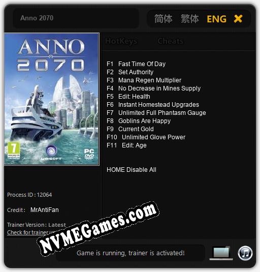 Anno 2070: Treinador (V1.0.82)