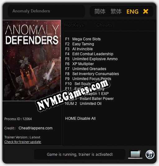 Anomaly Defenders: Treinador (V1.0.49)