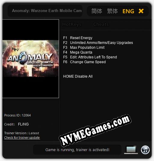 Anomaly: Warzone Earth Mobile Campaign: Trainer +6 [v1.9]