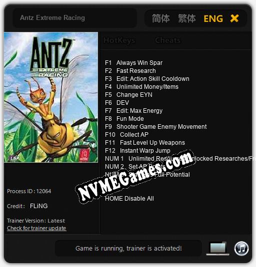 Antz Extreme Racing: Cheats, Trainer +15 [FLiNG]