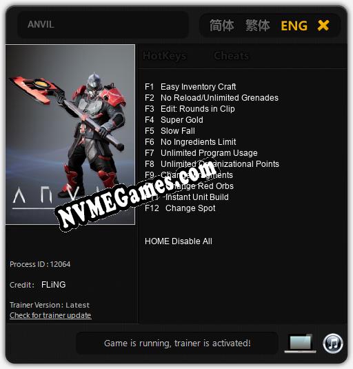 Treinador liberado para ANVIL [v1.0.1]