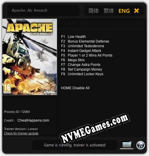 Treinador liberado para Apache: Air Assault [v1.0.3]