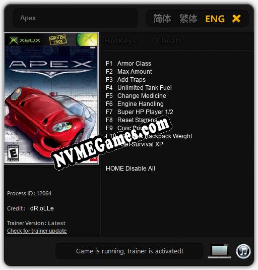 Apex: Trainer +11 [v1.5]