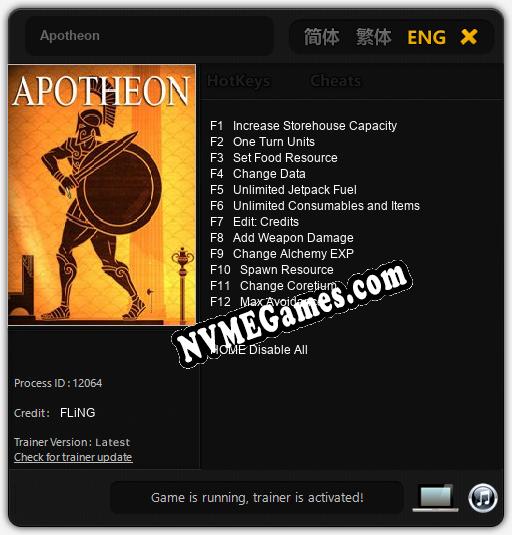 Apotheon: Cheats, Trainer +12 [FLiNG]