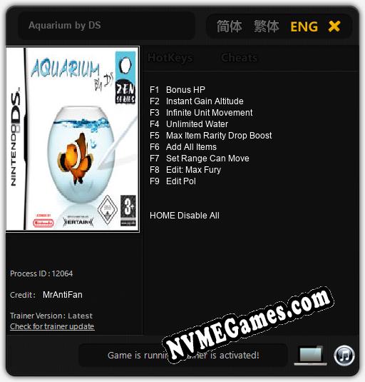 Aquarium by DS: Trainer +9 [v1.1]