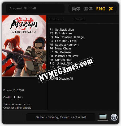 Aragami: Nightfall: Treinador (V1.0.45)