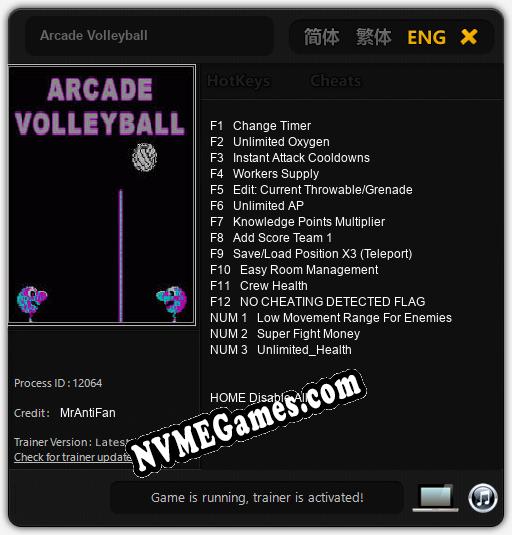 Treinador liberado para Arcade Volleyball [v1.0.1]