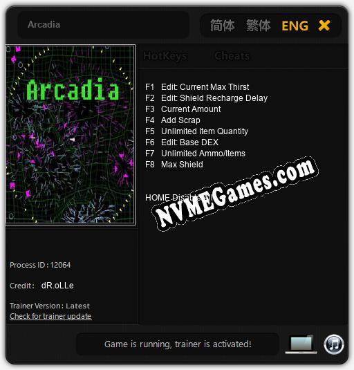 Treinador liberado para Arcadia [v1.0.9]