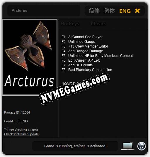 Arcturus: Treinador (V1.0.99)